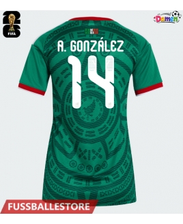 Günstige Mexiko Armando Gonzalez #14 Heimtrikot Damen WM 2026 Kurzarm